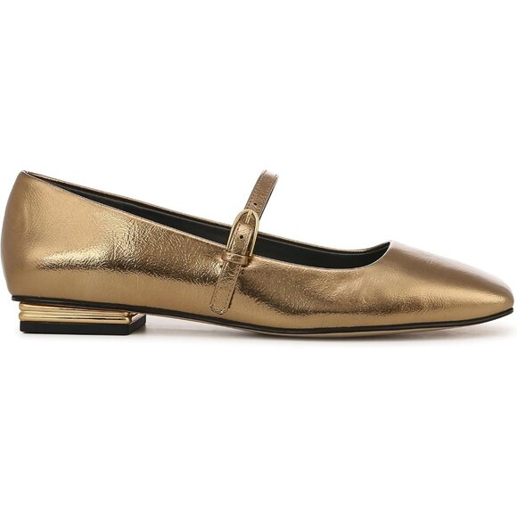Franco Sarto Womens Bronze Metallic Faux Leather Tinsley Mary Jane Ballet Flats - Picture 6 of 9